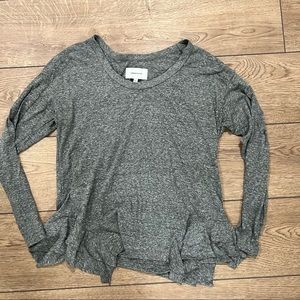 Current/Elliot Ruffle Hem Long Sleeve Top